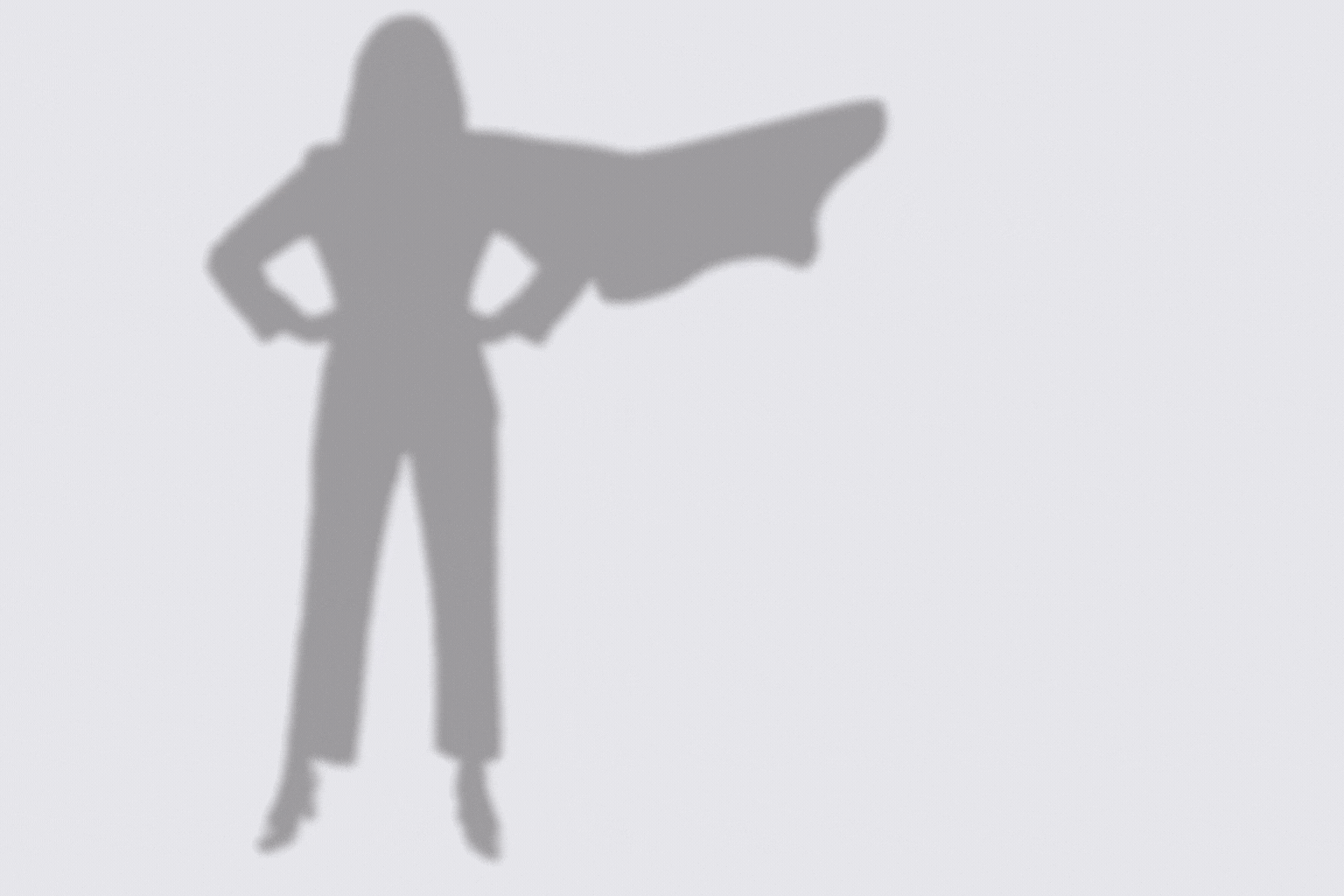 Kustīga bilde ar sievietes siluets fonā un plīvojošu apmetni